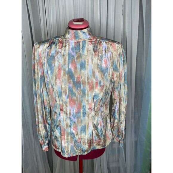 Adolfo Esprit suit mock neck blouse vintage 1980s pink - Picture 7 of 16